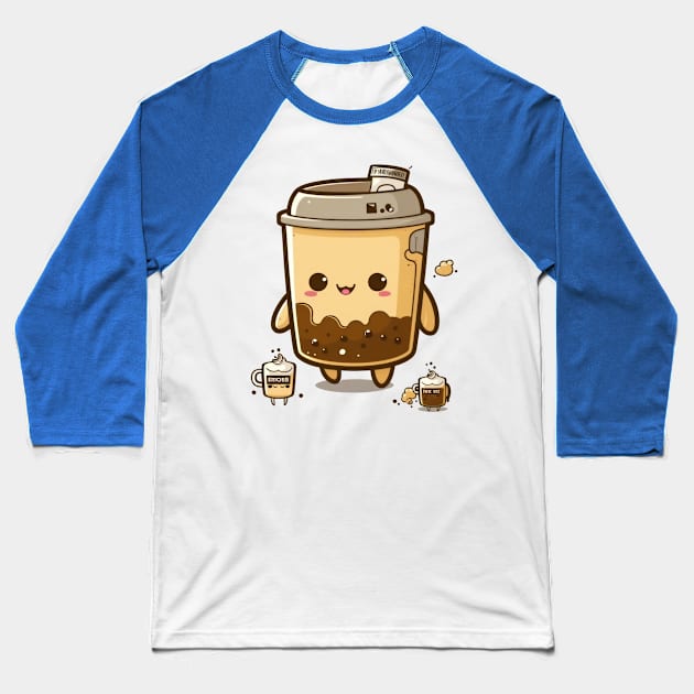 Coffee never looked so cute Baseball T-Shirt by Pixel Poetry